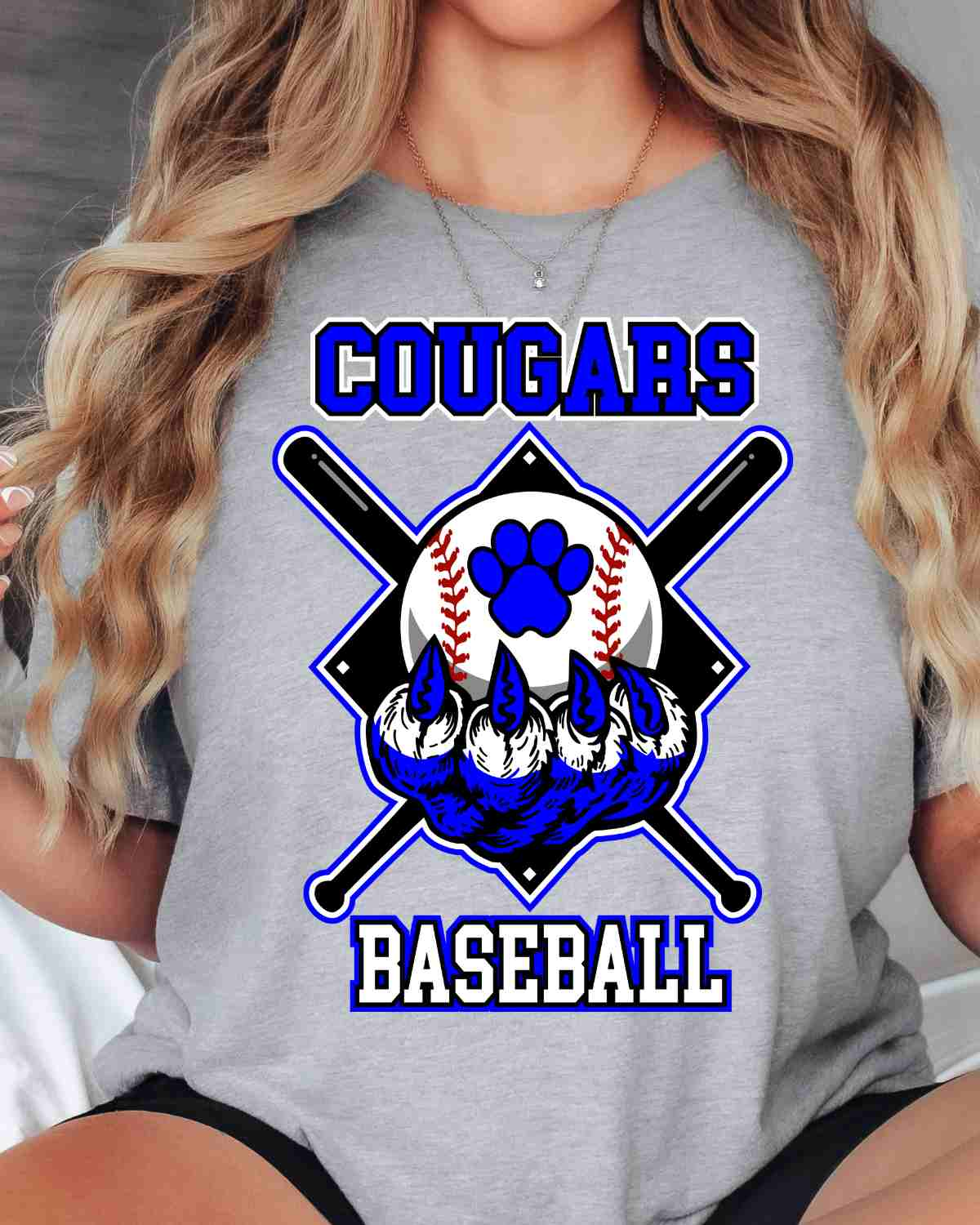 Cougars Baseball with Paw DTF Transfer