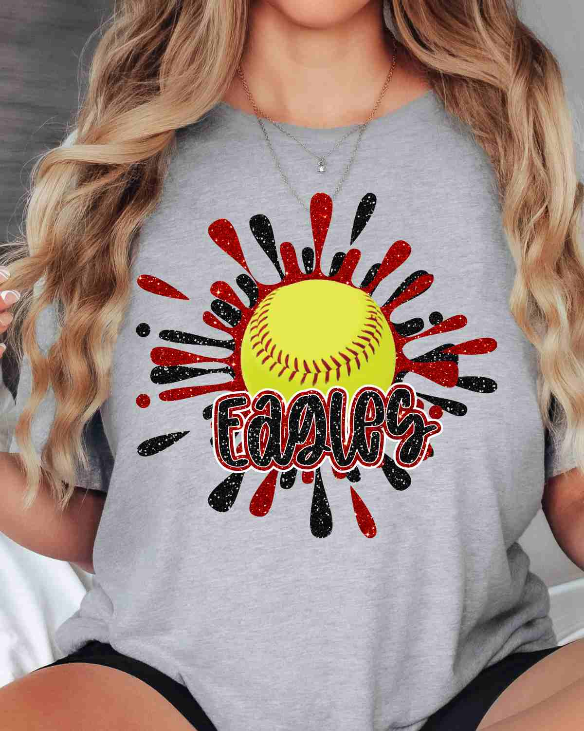 Eagles Softball Splatter Transfer