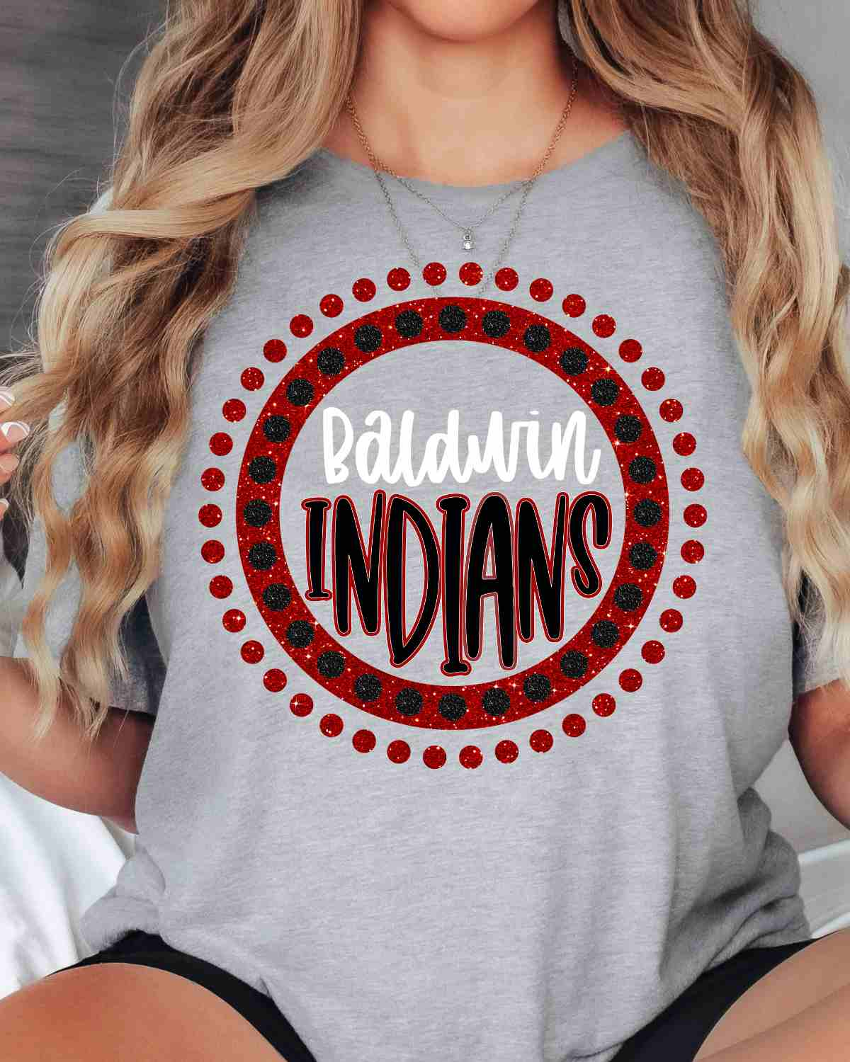 Baldwin Indians Spirit Circle Dot DTF Transfer