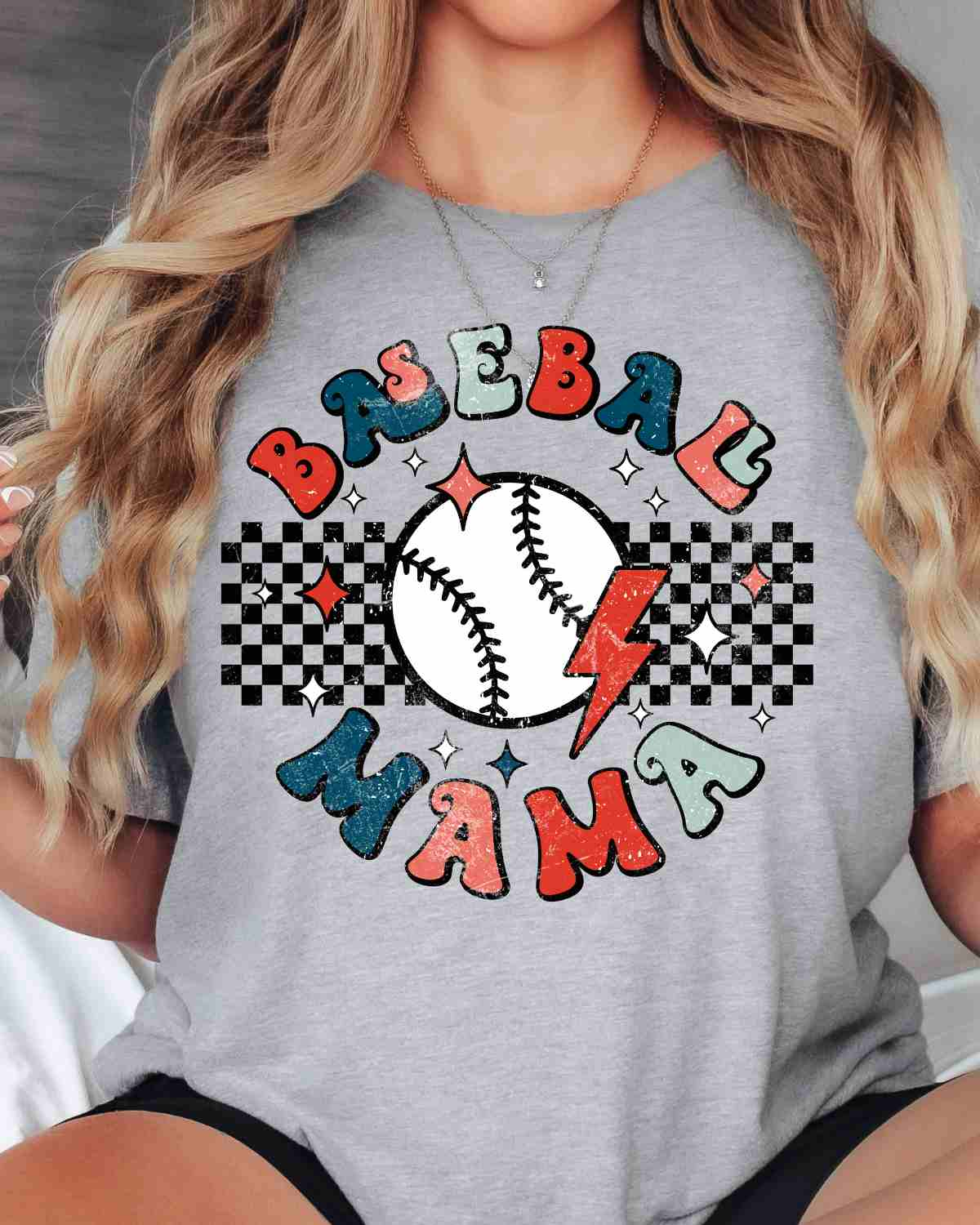 Baseball Mama Retro Circle DTF Transfer