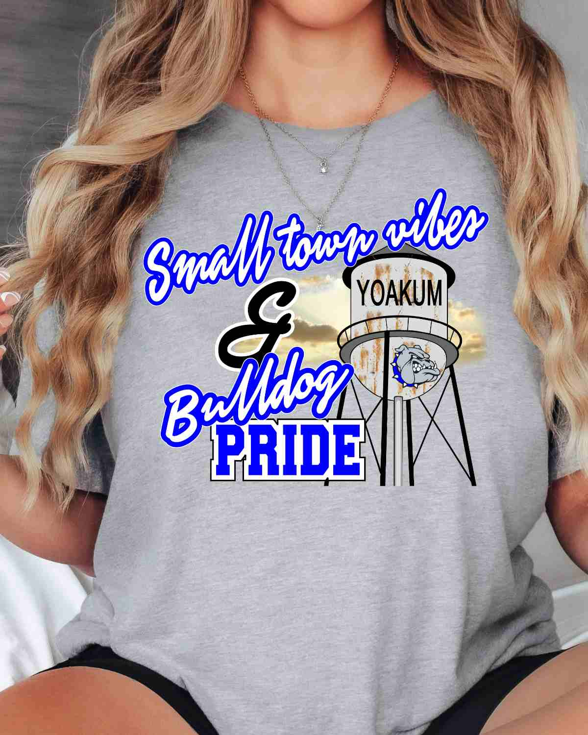 Small Town Vibes & Yoakum Bulldog Pride DTF Transfer