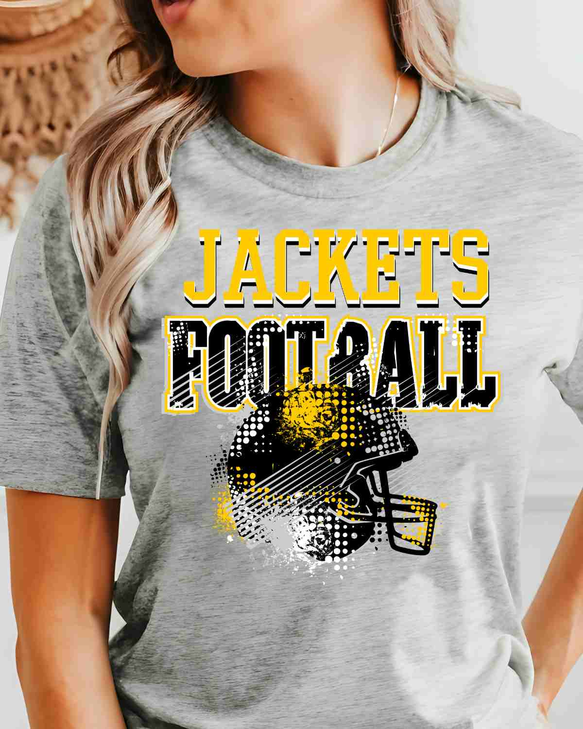 Jackets Football Grunge Helmet DTF Transfer