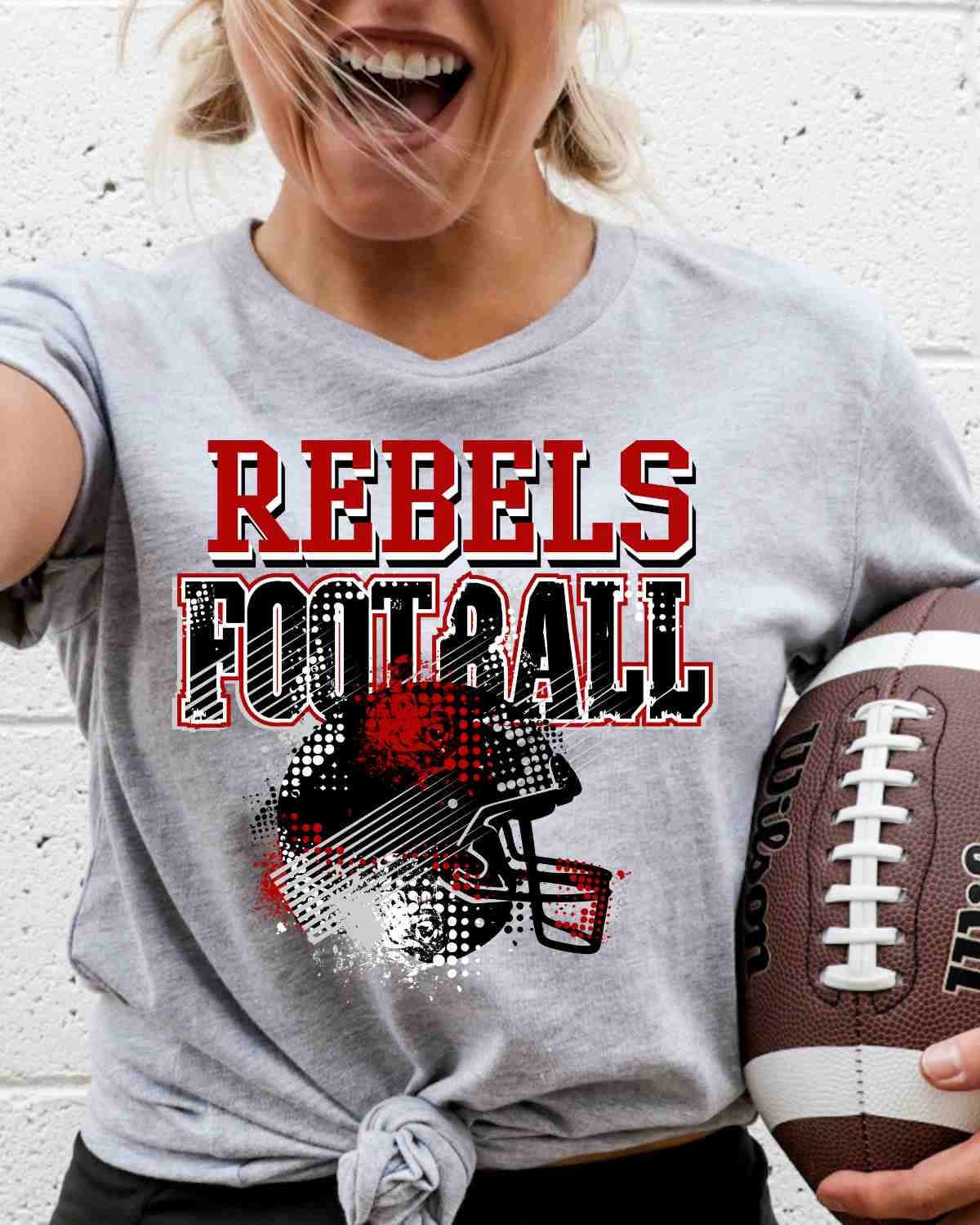 Rebels Football Grunge Helmet DTF Transfer