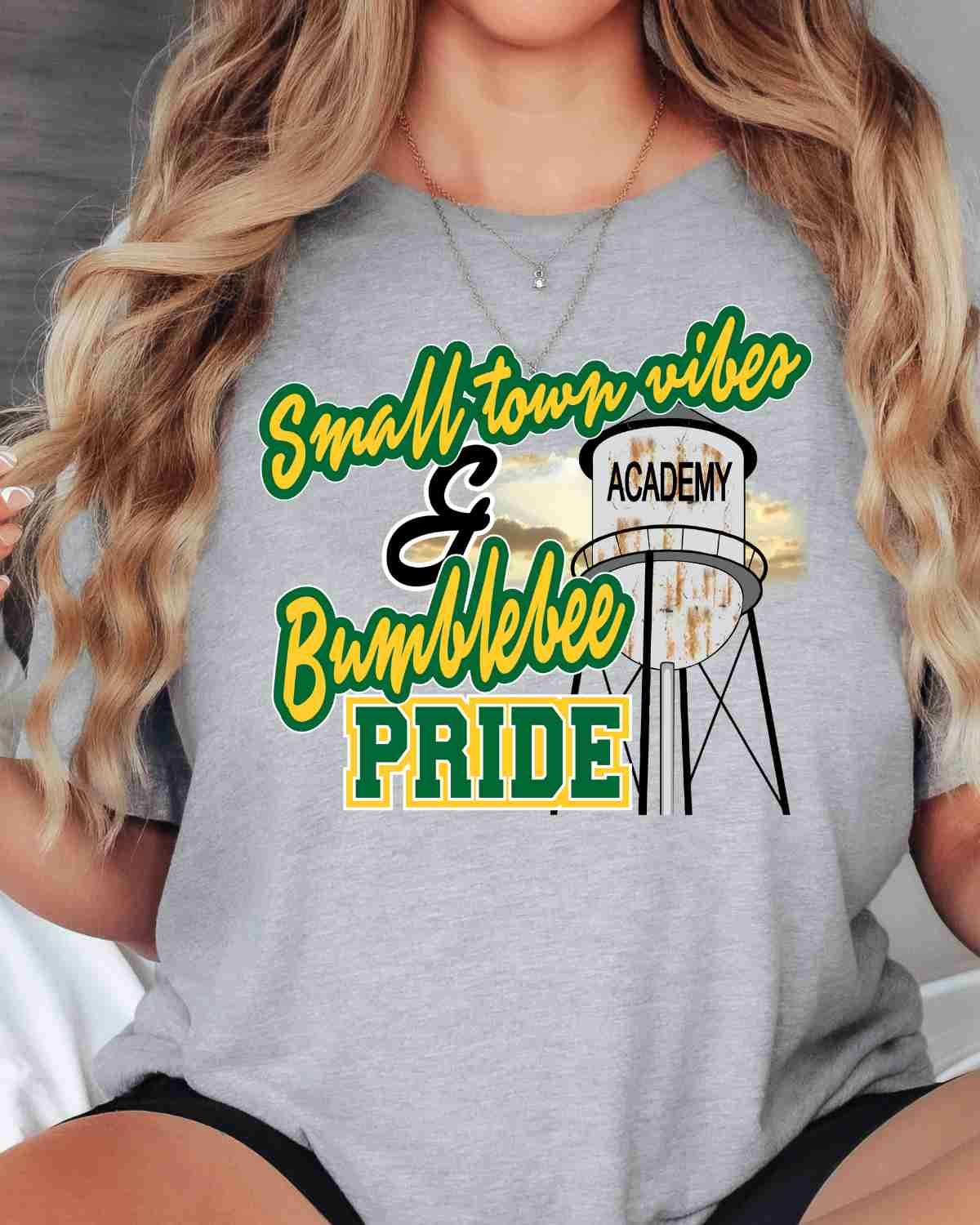 Small Town Vibes & Academy Bumblebee Pride DTF Transfer