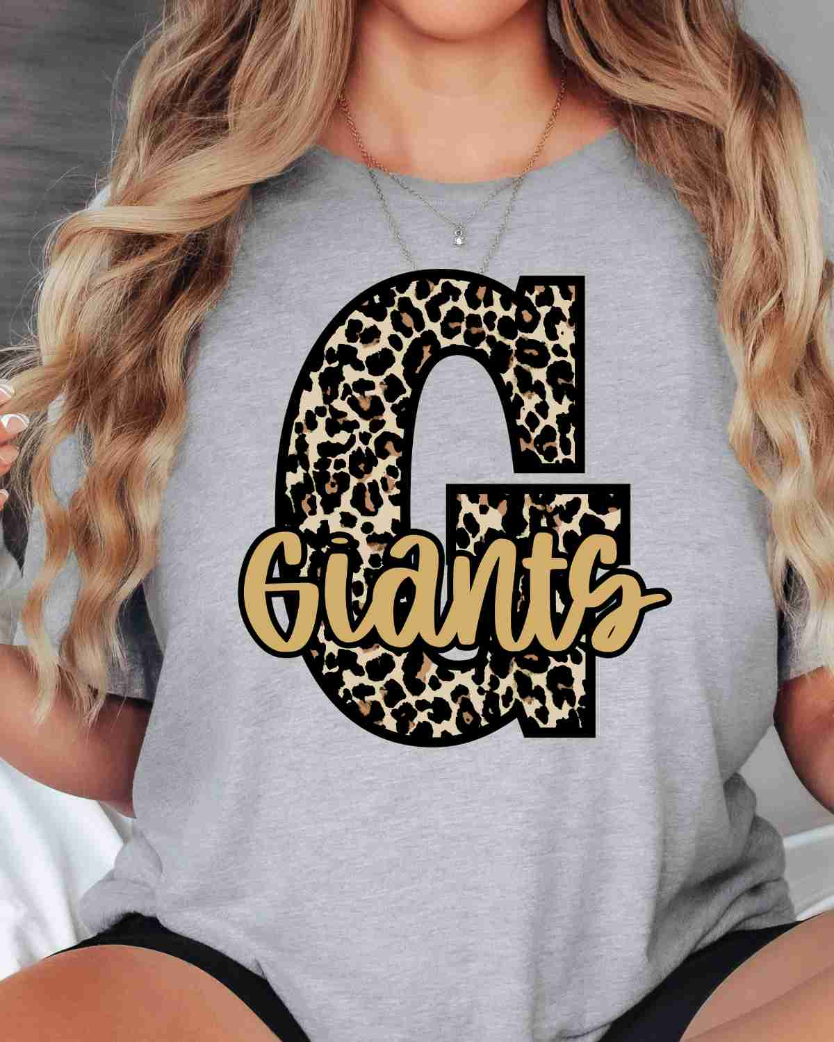 Giants Leopard Letter Transfer