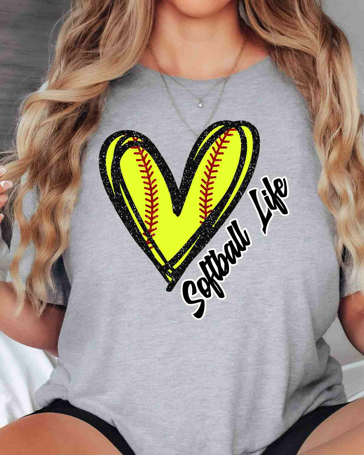 Softball Life Heart DTF Transfer