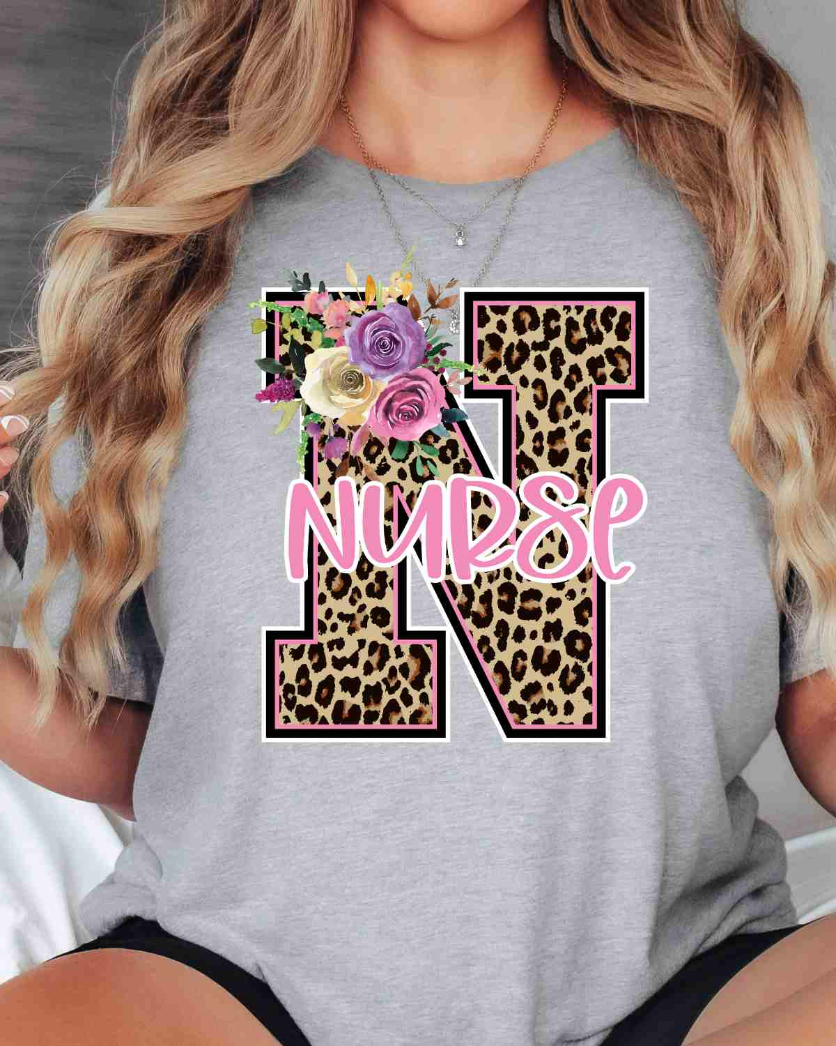 Leopard Nurse Floral Transfer