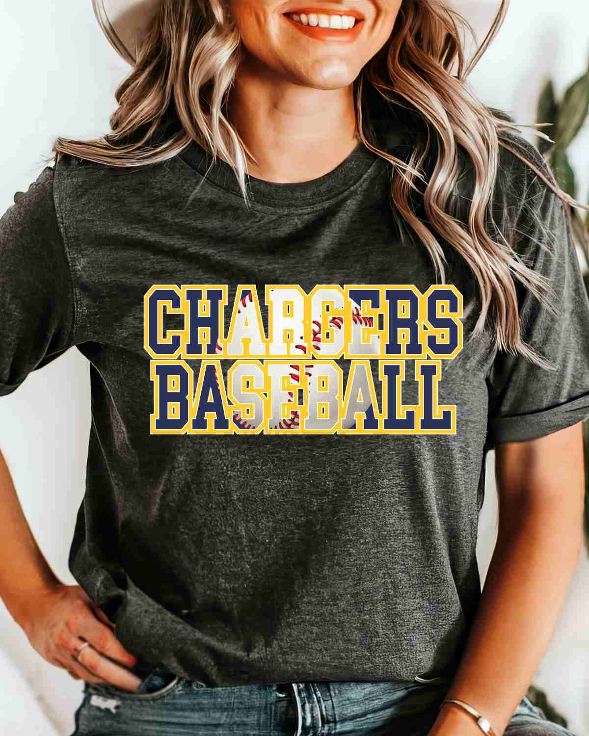 Chargers Baseball Words DTF Transfer