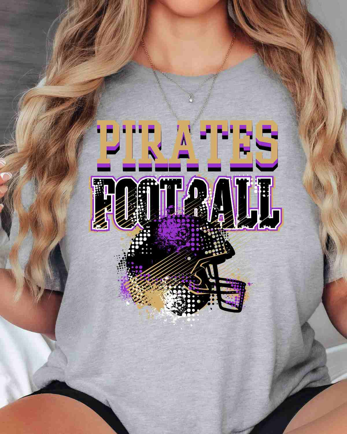 Pirates Football Grunge Helmet DTF Transfer