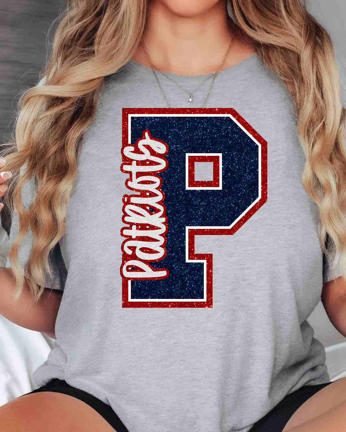 Patriots Glitter Letter DTF Transfer