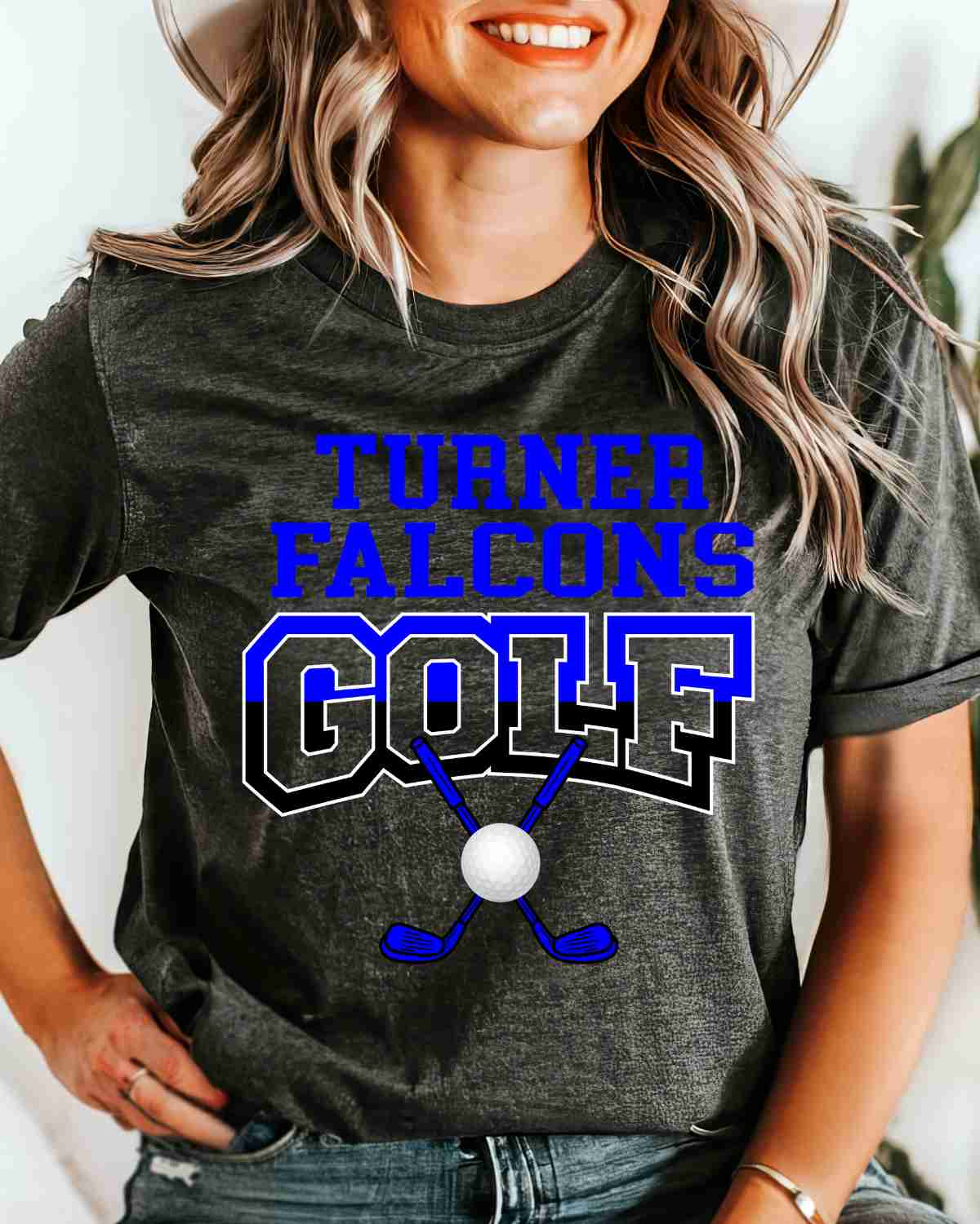 Turner Falcons Golf Crossed Clubs DTF Transfer