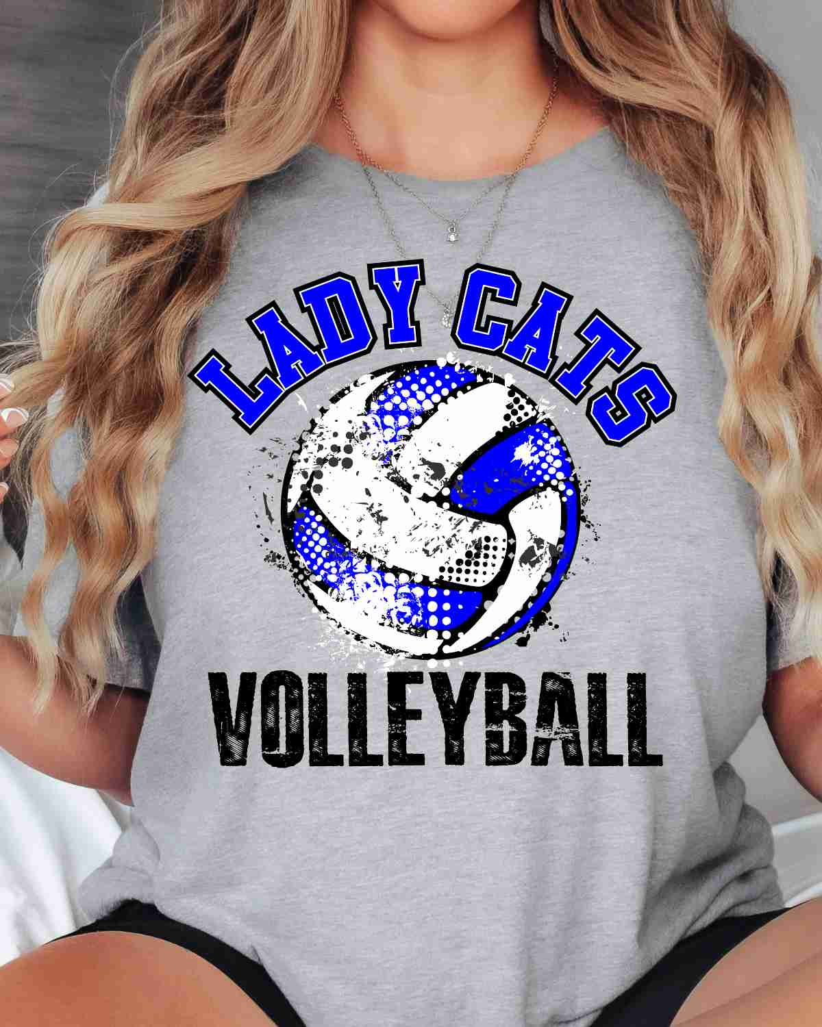 Lady Cats Volleyball Grunge Effect DTF Transfer