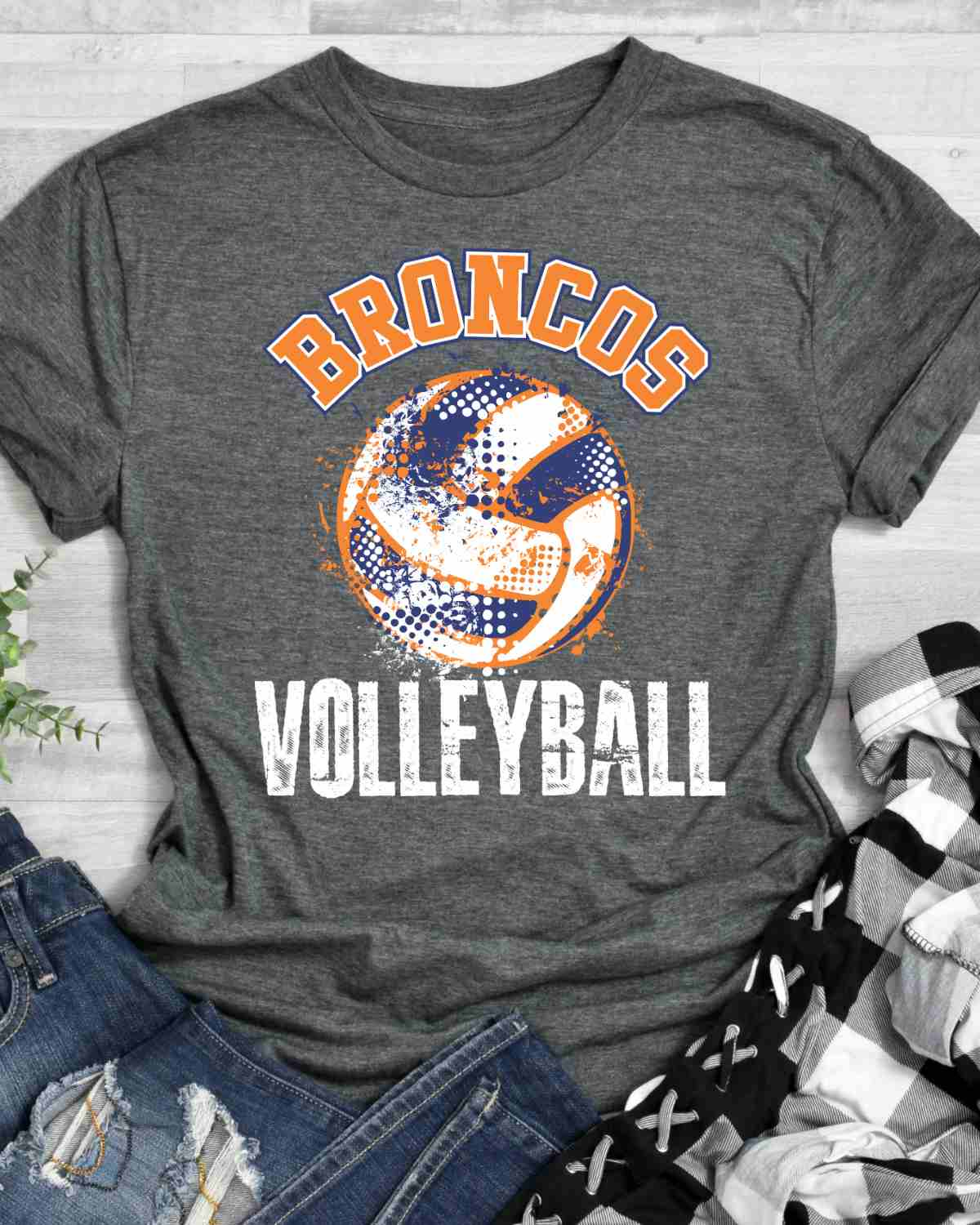 Broncos Volleyball Grunge DTF Transfer