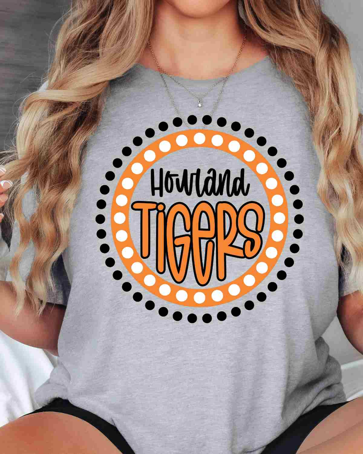 Howland Tigers Spirit Circle Dot DTF Transfer