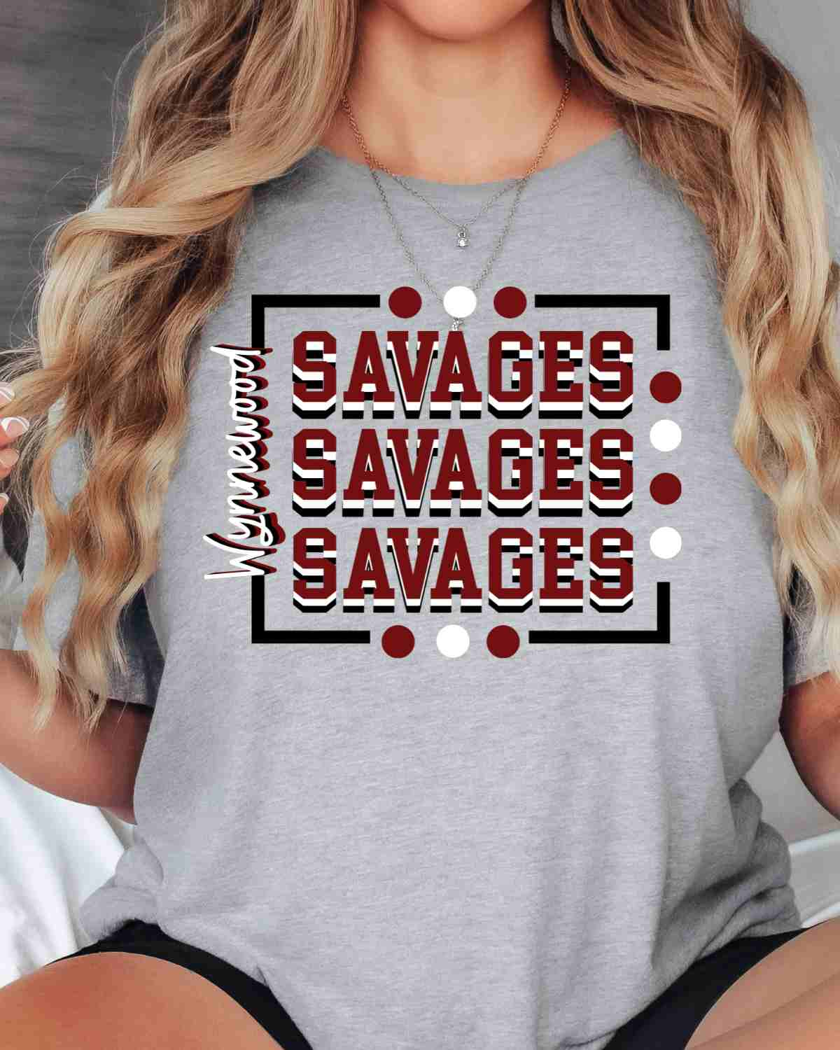 Wynnewood Savages Rectangle with Dots DTF Transfer