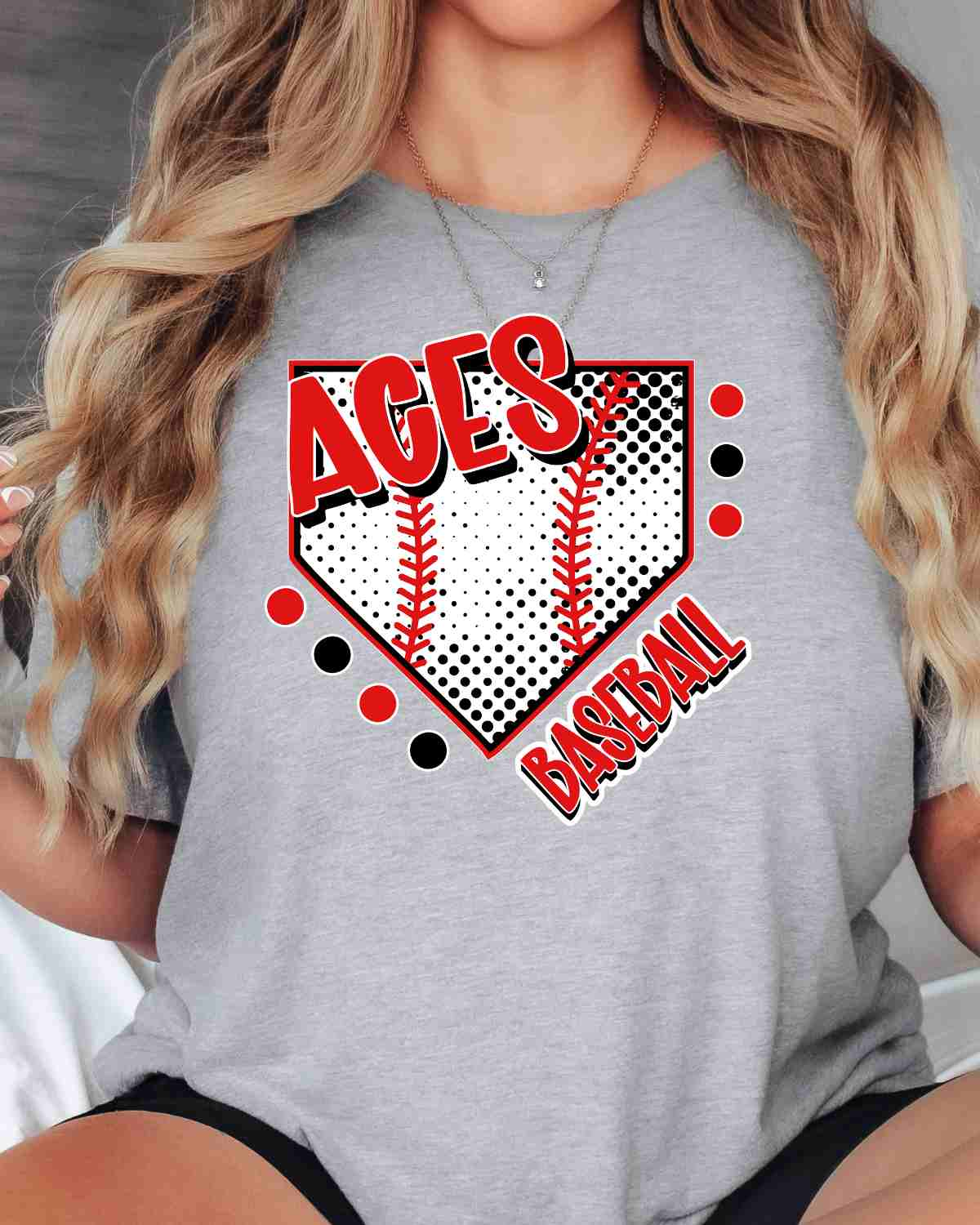 Aces Baseball Home Plate Dots DTF Transfer