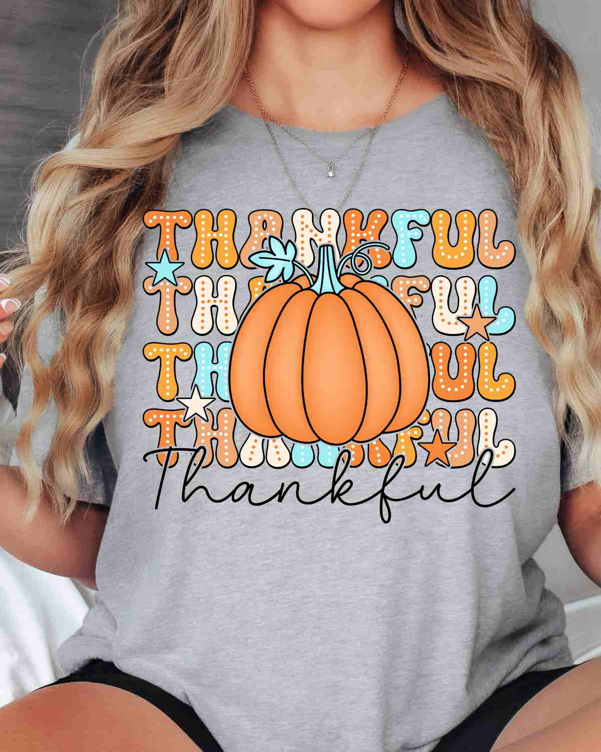 Thankful Repeating Pumpkin DTF Transfer