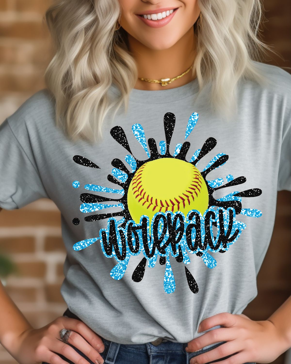 Wolfpack Softball Splatter DTF Transfer