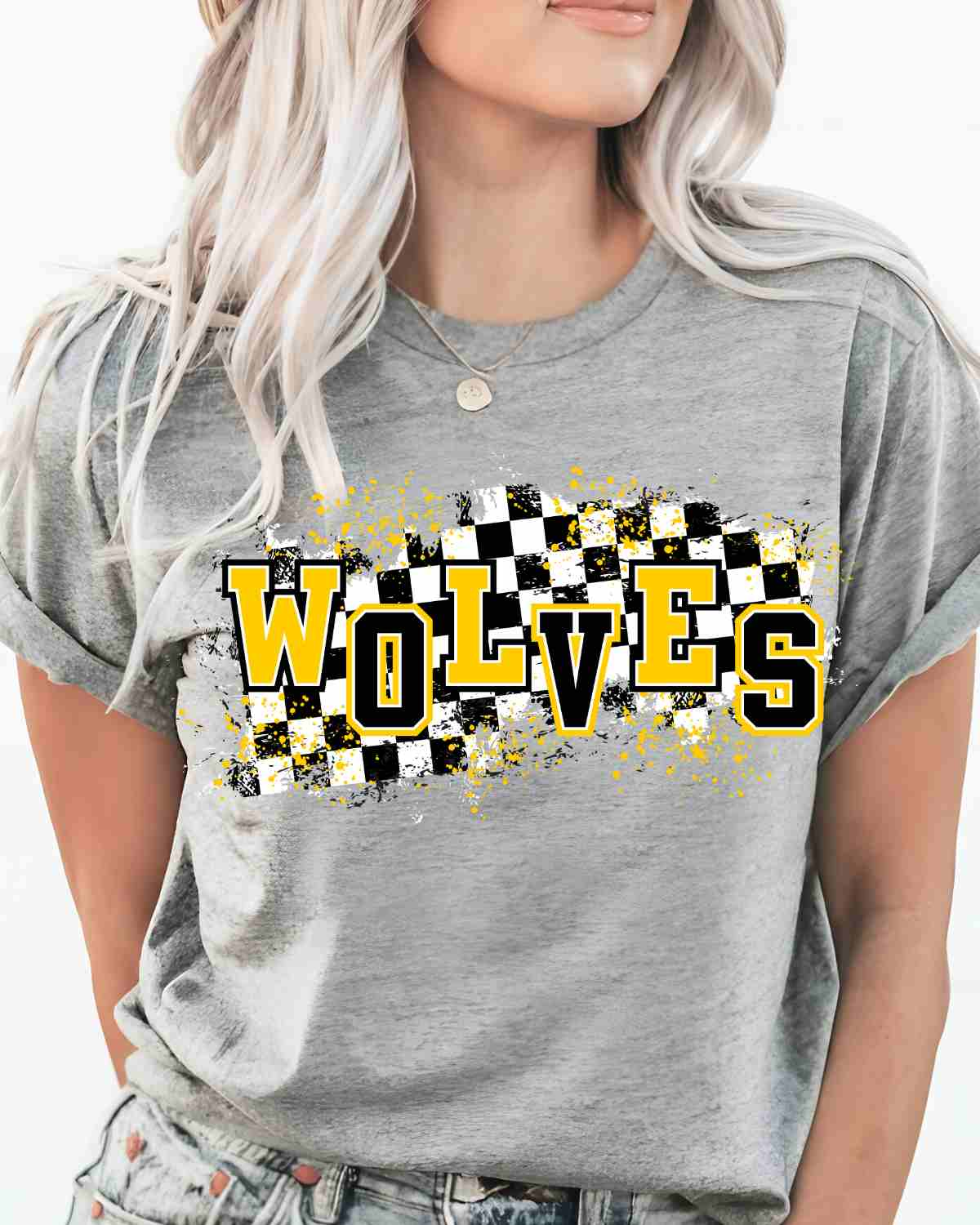 Wolves Checkered Swash DTF Transfer