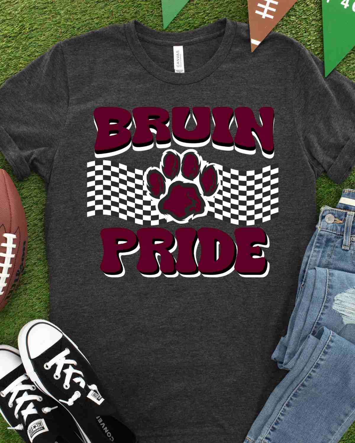 Bruin Pride Checkered Banner DTF Transfer