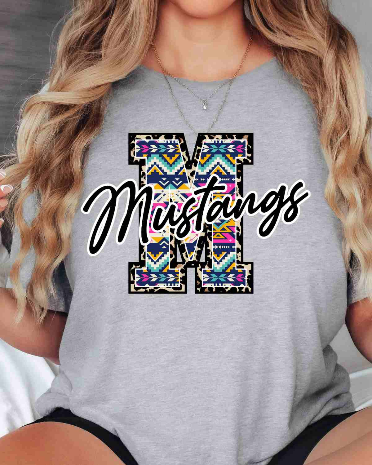 Mustangs Aztec Letter DTF Transfer