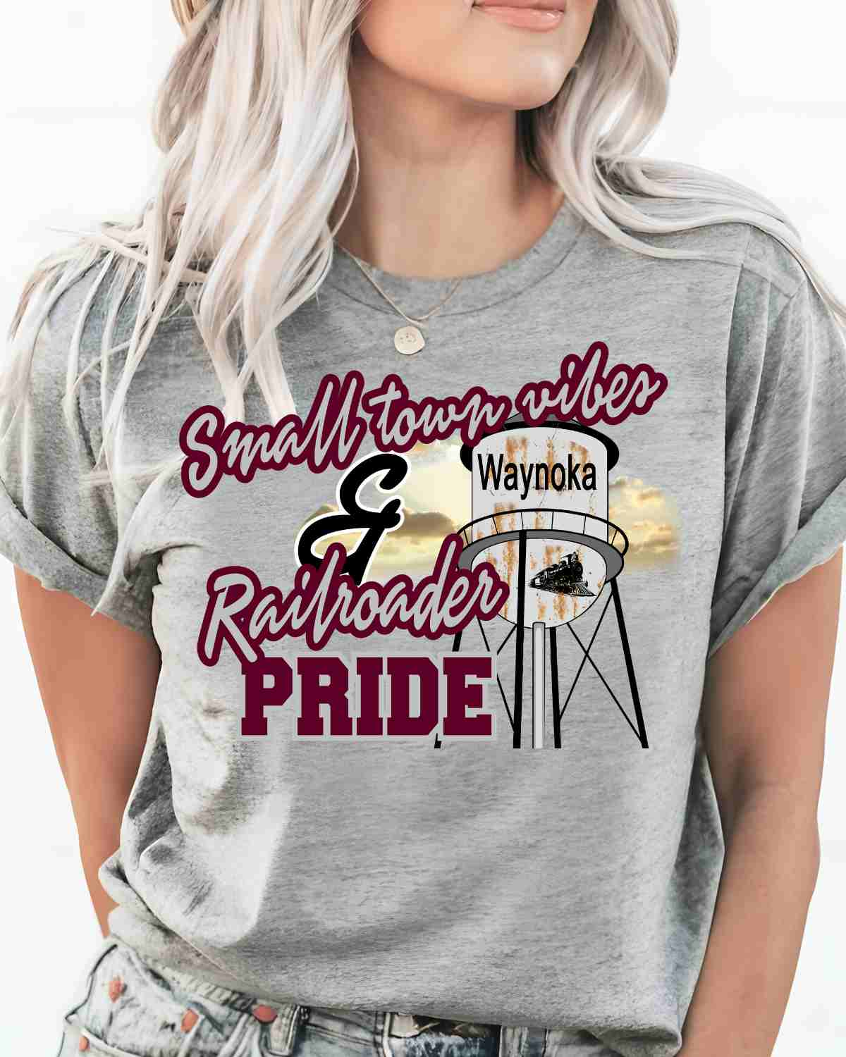 Small Town Vibes & Waynoka Railroader Pride DTF Transfer