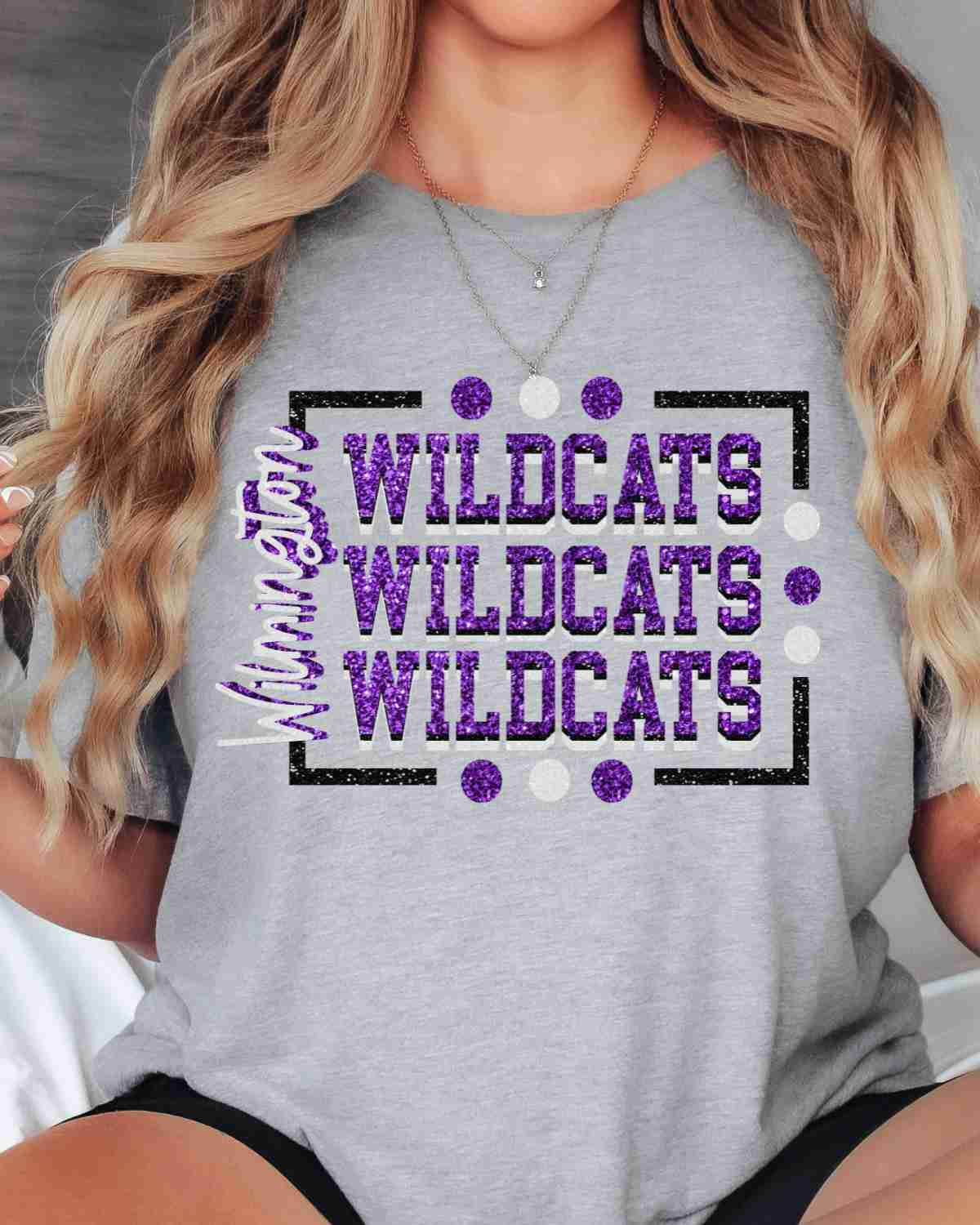 Wilmington Wildcats Rectangle with Dots DTF Transfer