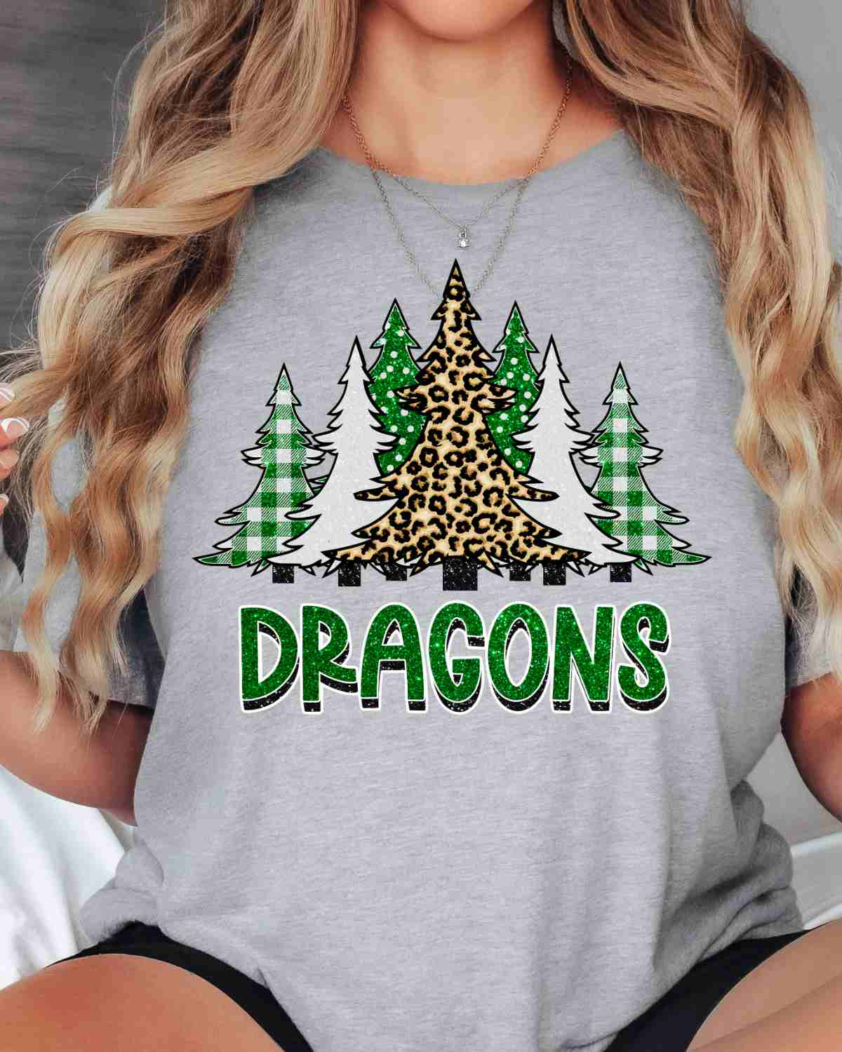 Dragons Christmas Trees DTF Transfer