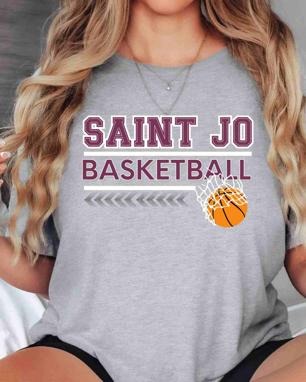 Saint Jo Panthers Basketball Arrows & Hoop DTF Transfer