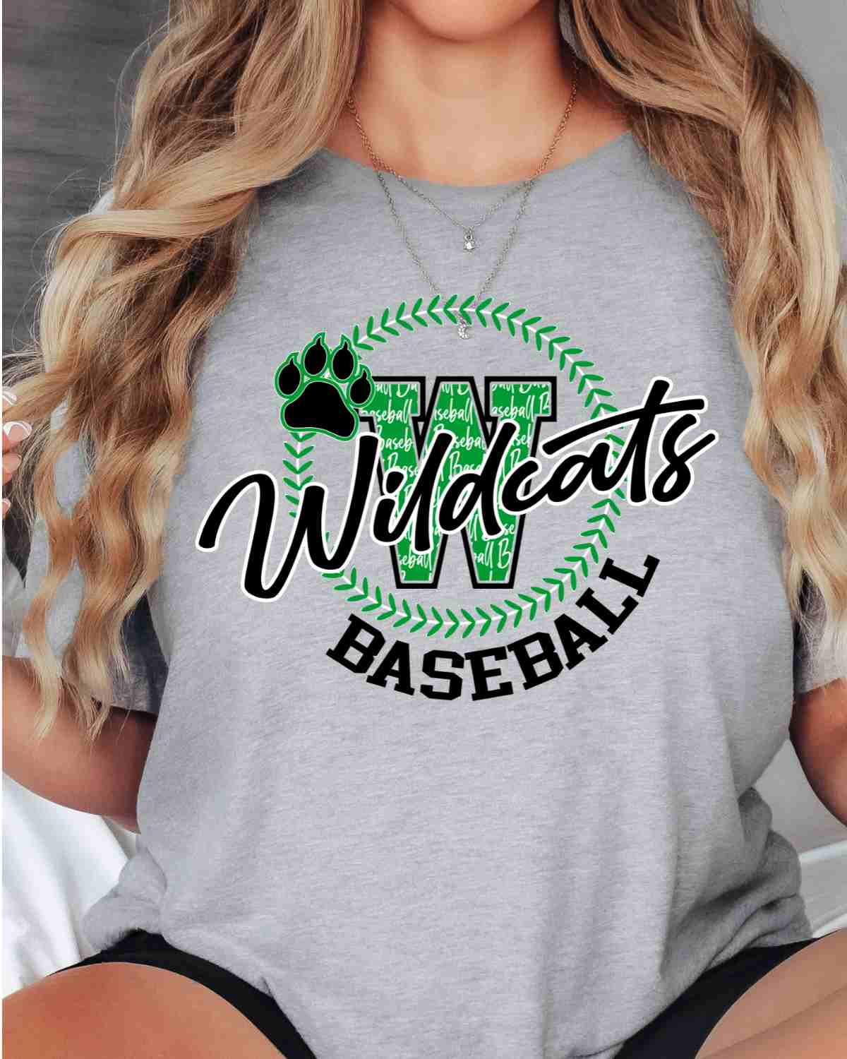 Wildcats Baseball Lace Circle DTF Transfer