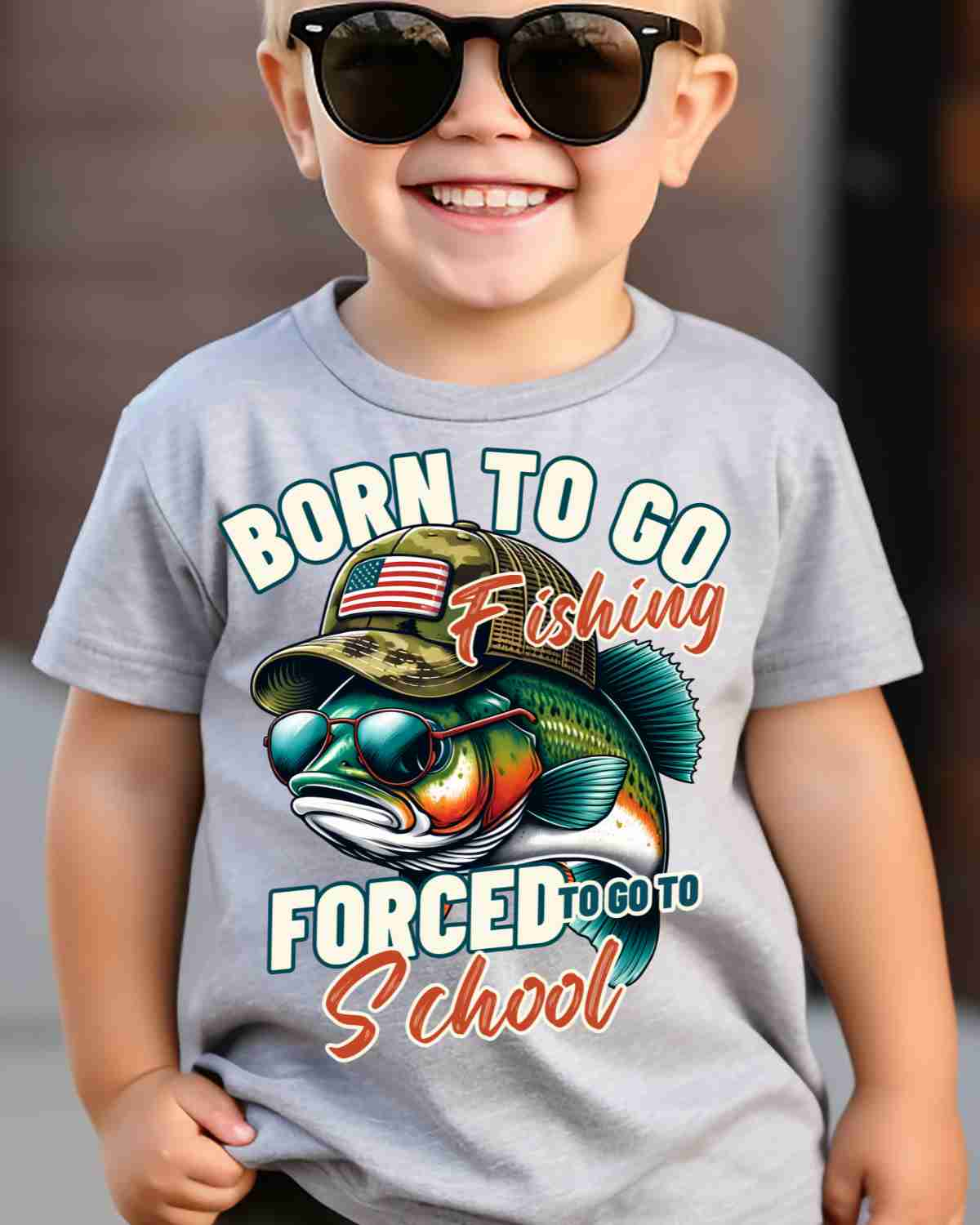 Born to Fish Forced to Go to School DTF Transfer