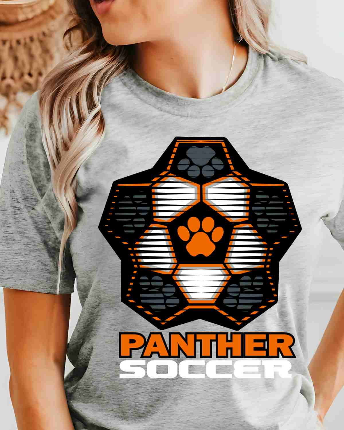 Panther Soccer Shape DTF Transfer