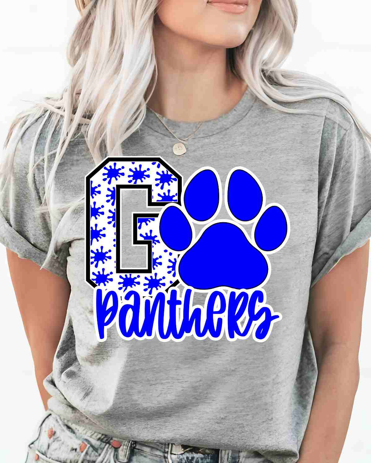 Go Panthers Splatter Paw DTF Transfer