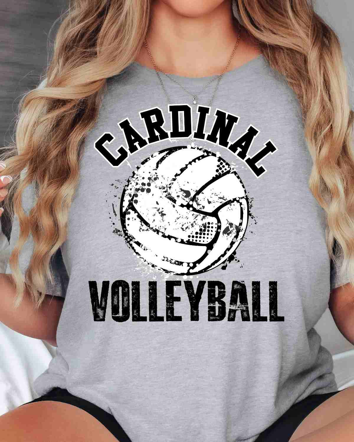 Cardinal Volleyball Grunge Effect DTF Transfer