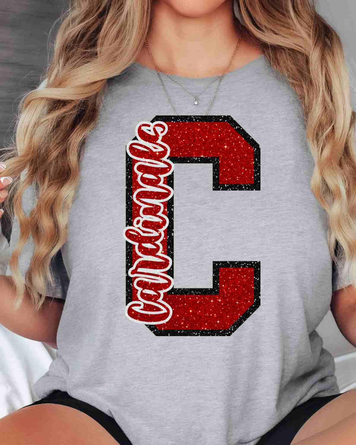 Cardinals Glitter Letter DTF Transfer