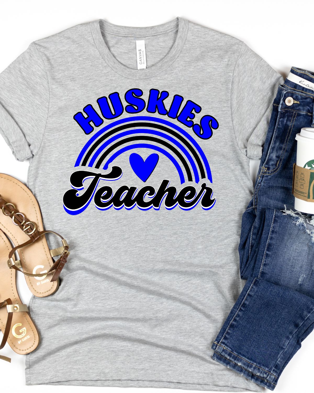 Huskies Teacher Rainbow DTF Transfer