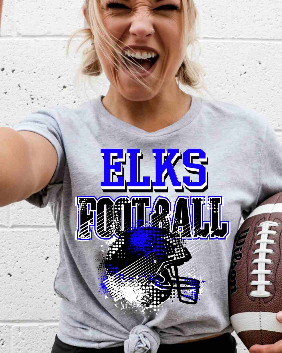 Elk Football Grunge Helmet DTF Transfer