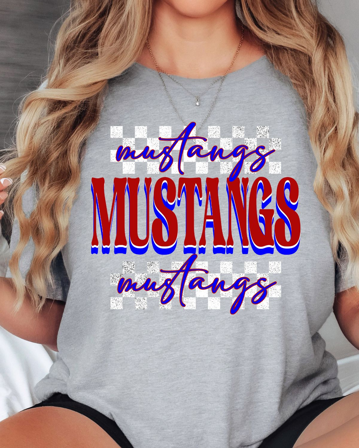 Mustangs Checkered DTF Transfer