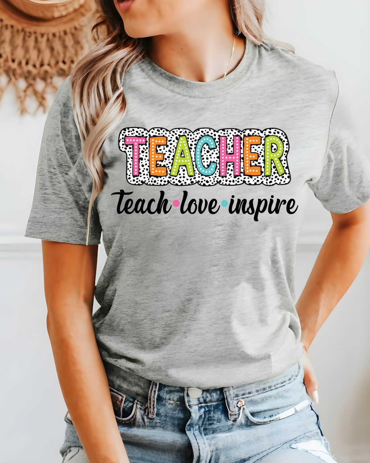 Teacher Colorful Dots DTF Transfer