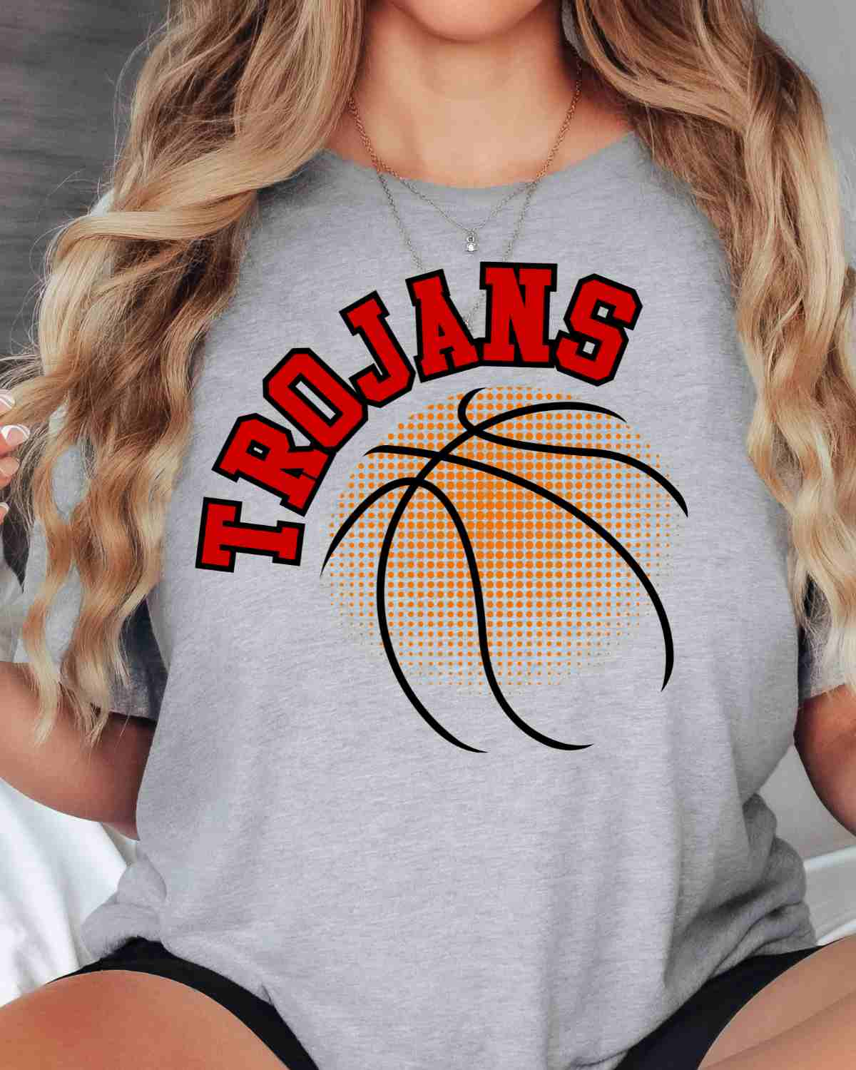 Trojans Basketball Halftone DTF Transfer