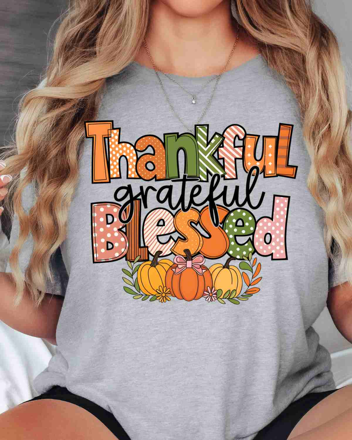 Thankful Grateful Blessed Pumpkins DTF Transfer