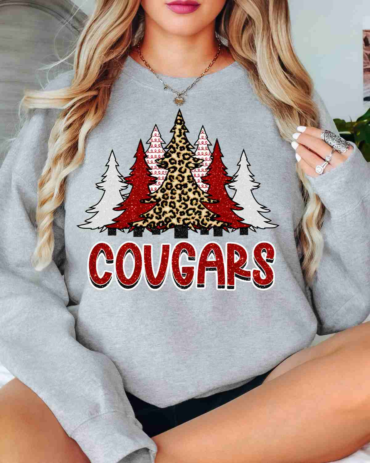 Cougars Christmas Trees DTF Transfer