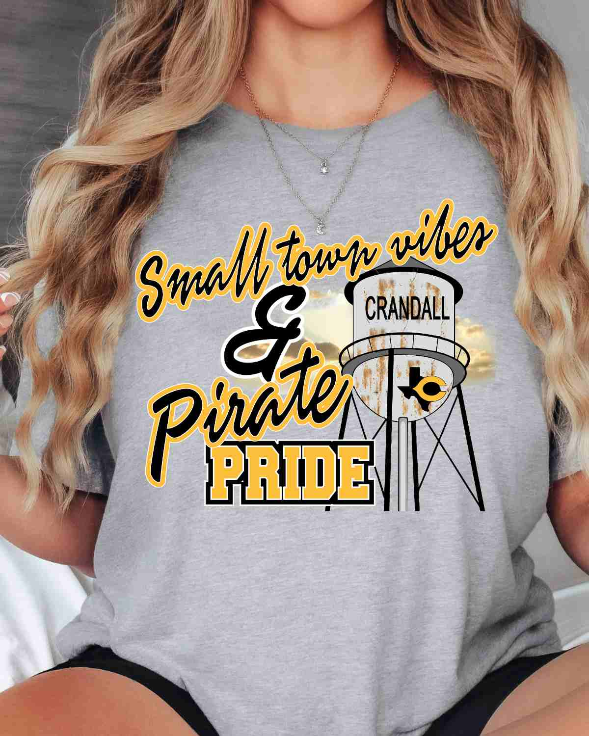 Small Town Vibes & Crandall Pirate Pride DTF Transfer