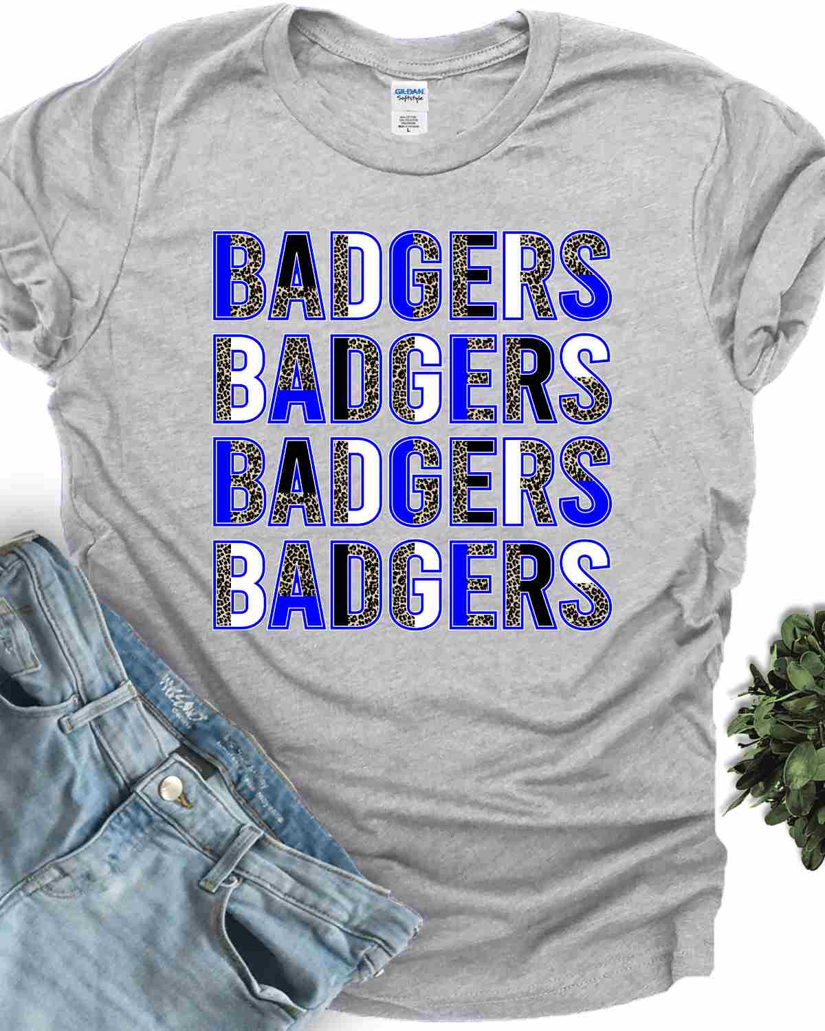 Badgers Repeating Split Lettering DTF Transfer