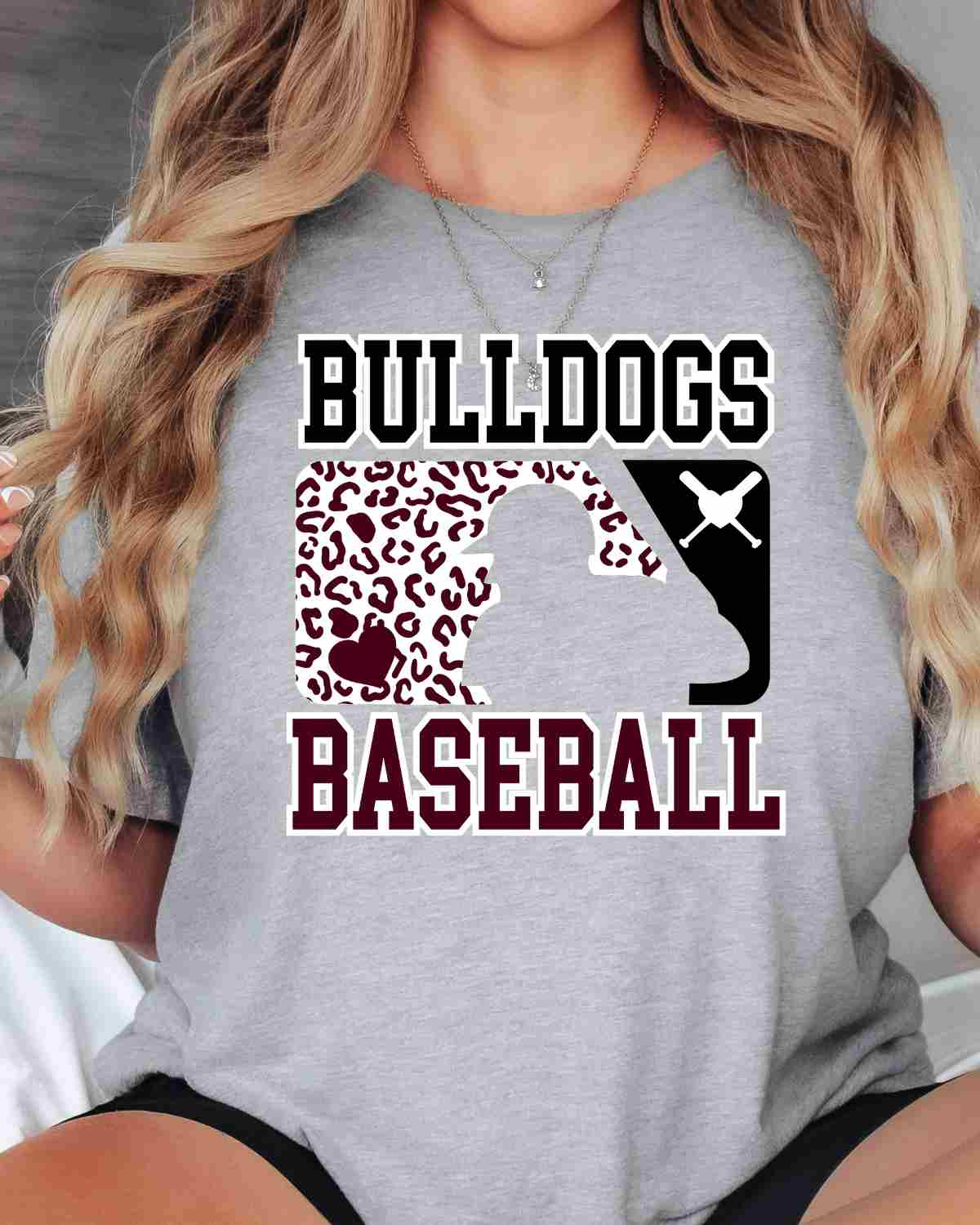 Bulldogs Baseball Leopard Man DTF Transfer