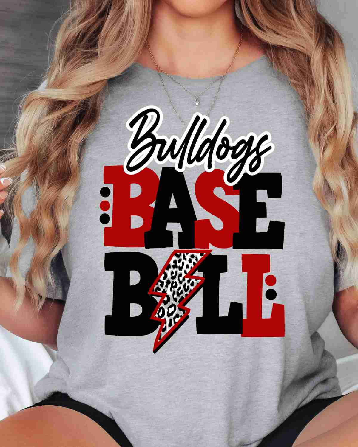 Bulldogs Baseball with Bolt DTF Transfer