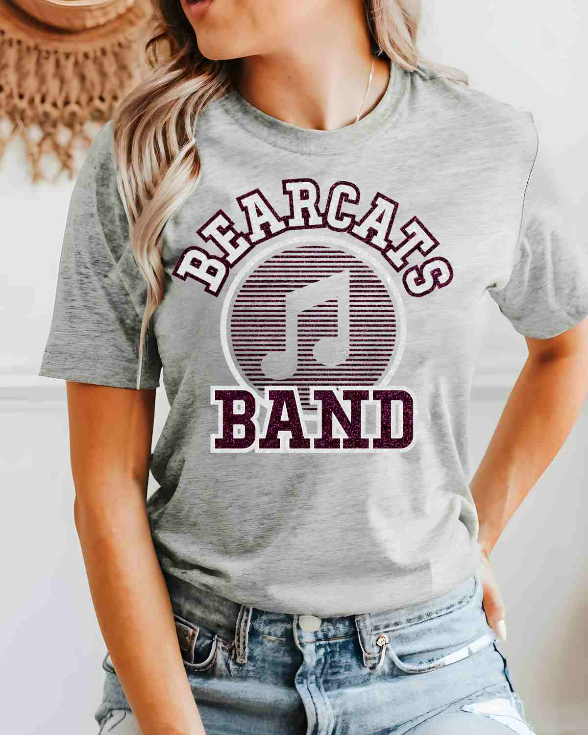 Bearcats Band Music Note Striped DTF Transfer