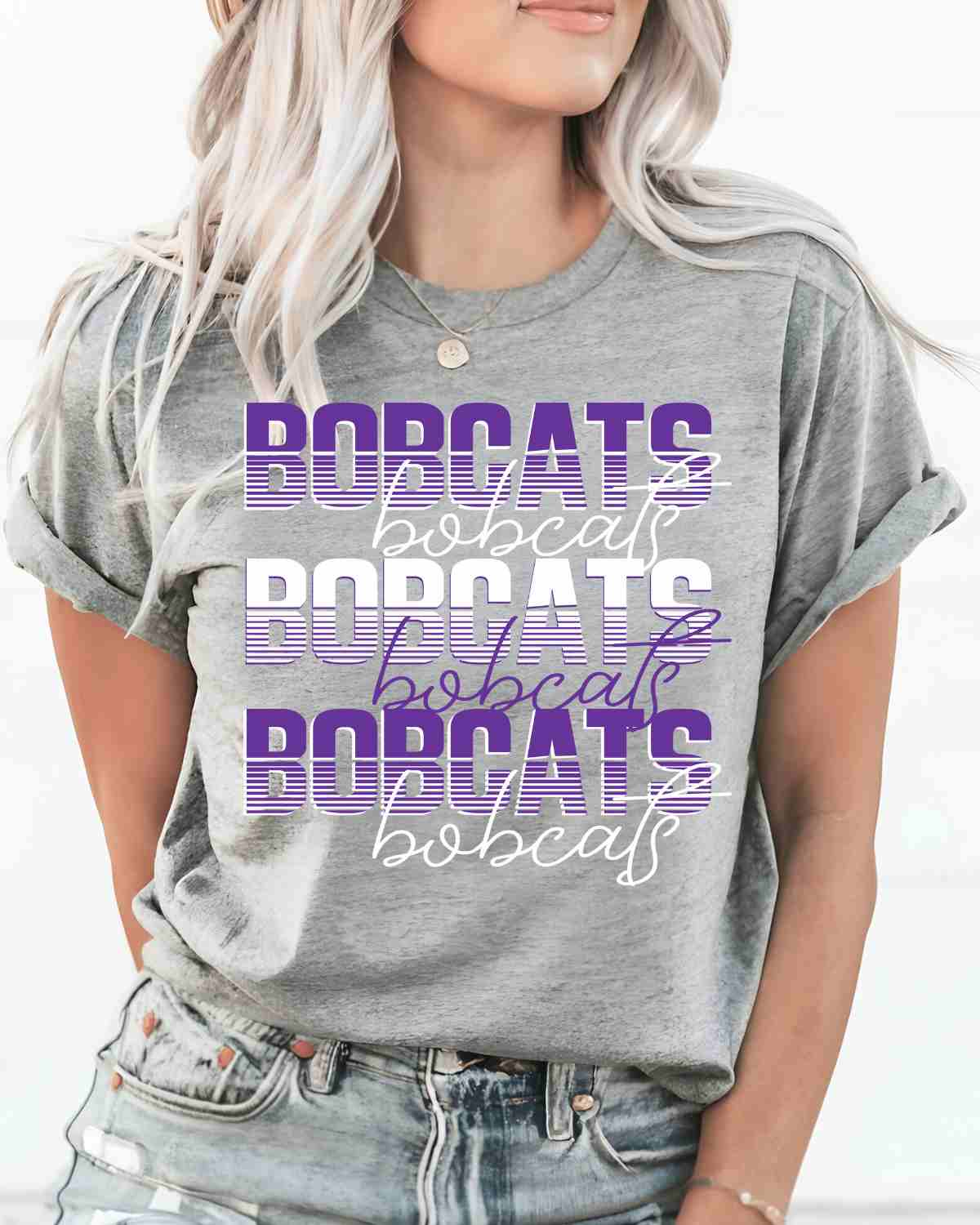 Bobcats Sliced Letters Repeating DTF Transfer