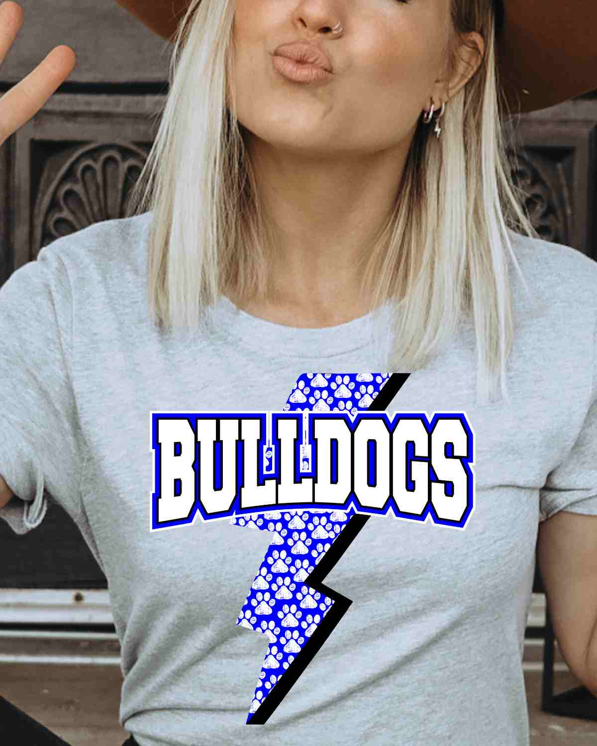 Bulldogs Lightning Bolt DTF Transfer