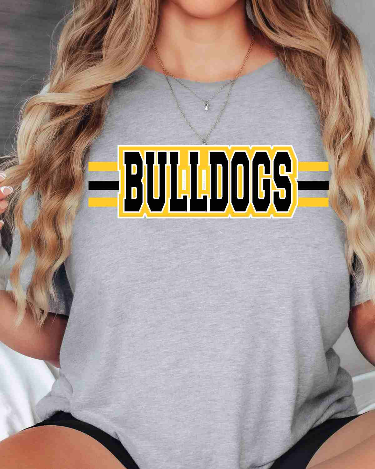 Bulldogs with Three Lines Word DTF Transfer